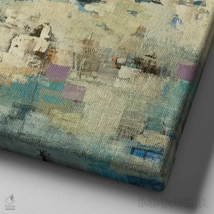 تابلو باران آفتابی اثر لیز جارباور - نمای نزدیک بافت بوم