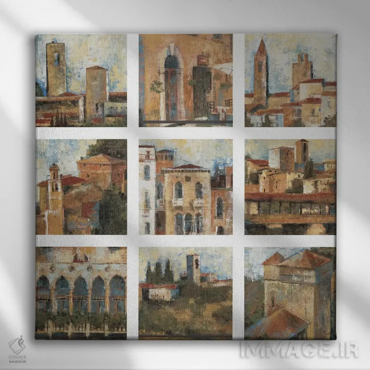 تابلو مجموعه توسکانی (منطقه ایتالیا) اثر لیز جارباور - نمای روبهرو روی دیوار