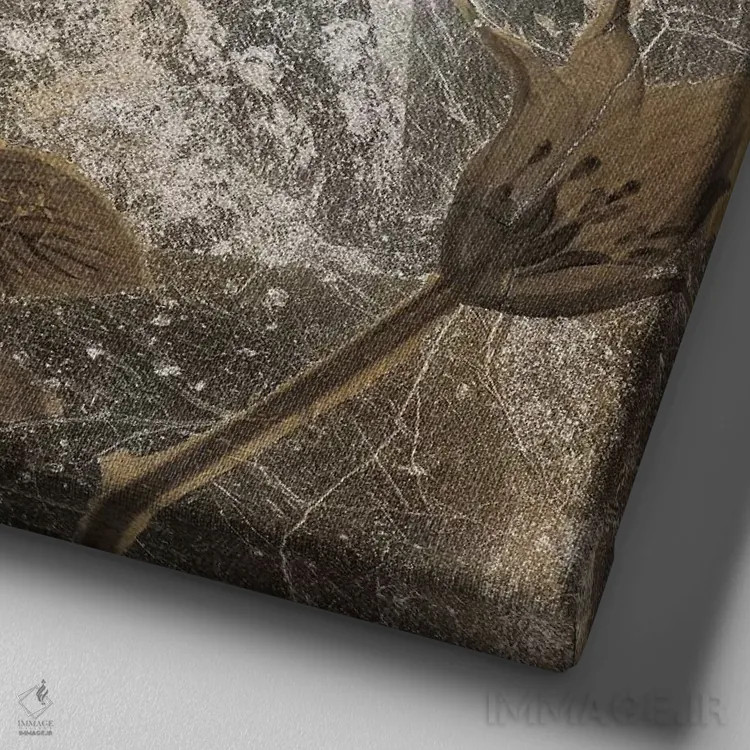 تابلو گیاهان زیر آب یک اثر لیز جارباور - نمای نزدیک بافت بوم