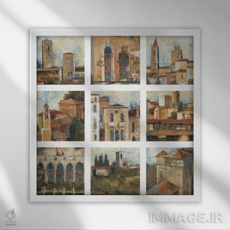 تابلو مجموعه توسکانی (منطقه ایتالیا) اثر لیز جارباور - نمای قابدار سفید