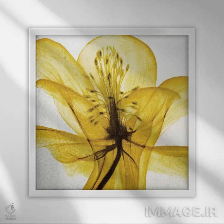 تابلو قلب باز (زرد) اثر لیز جارباور - نمای قابدار سفید