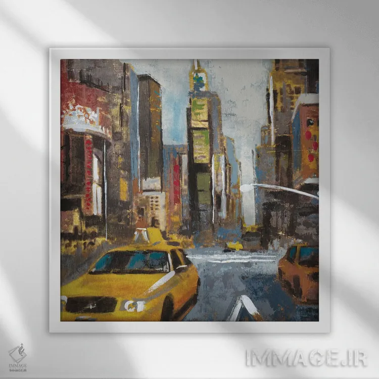 تابلو چراغهای پرنور، شهر بزرگ دو اثر لیز جارباور - نمای قابدار سفید