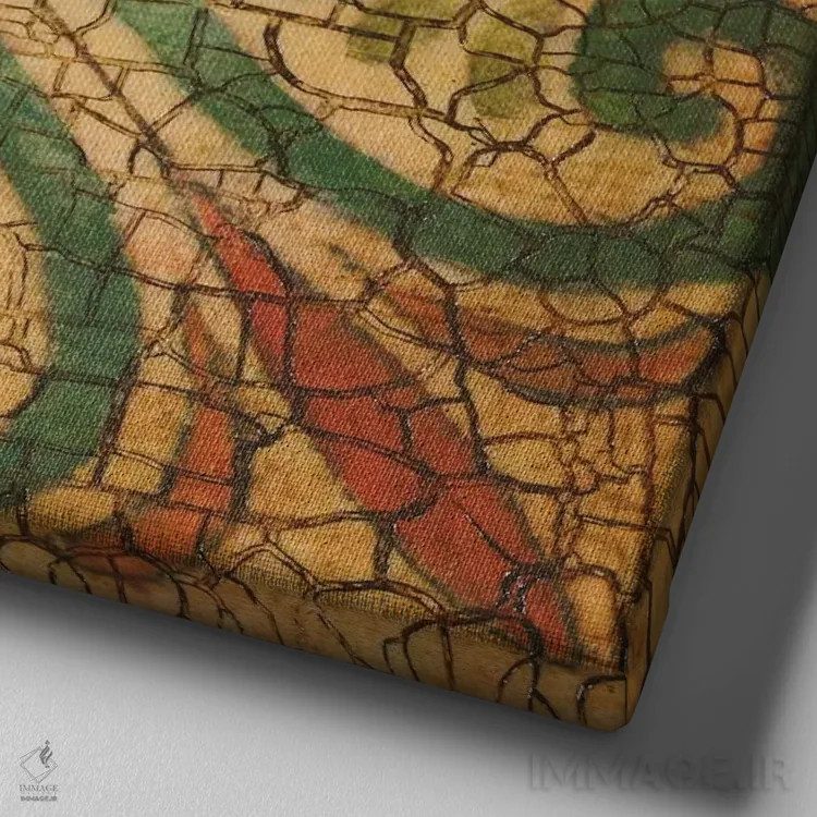 تابلو کاشیهای اسپانیایی ۶ اثر لیز جارباور - نمای نزدیک بافت بوم