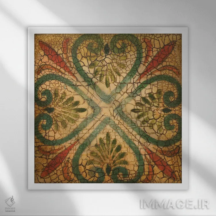 تابلو کاشیهای اسپانیایی ۶ اثر لیز جارباور - نمای قابدار سفید