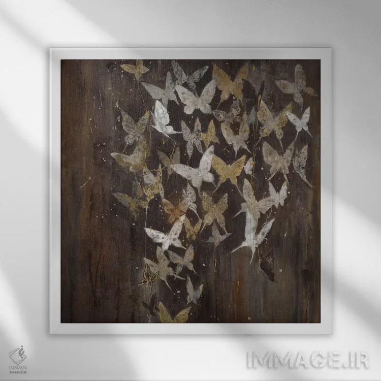 تابلو پروانههای اجتماعی اثر لیز جارباور - نمای قابدار سفید