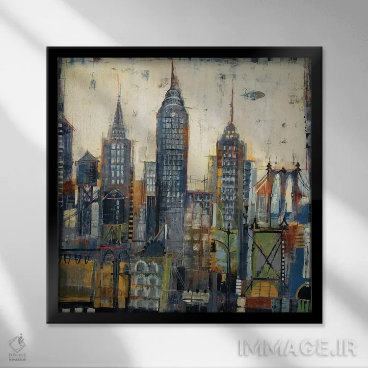 تابلو طرحهای شهری اثر لیز جارباور - نمای قابدار مشکی
