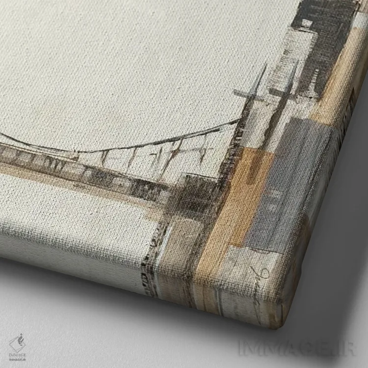 تابلو بندر مقصد (اصطلاح دریانوردی) اثر لیز جارباور - نمای نزدیک بافت بوم