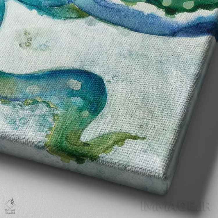 تابلو موجود دریایی اثر لیز جارباور - نمای نزدیک بافت بوم