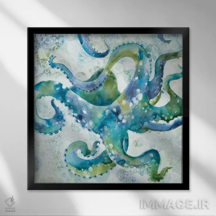 تابلو موجود دریایی اثر لیز جارباور - نمای قابدار مشکی