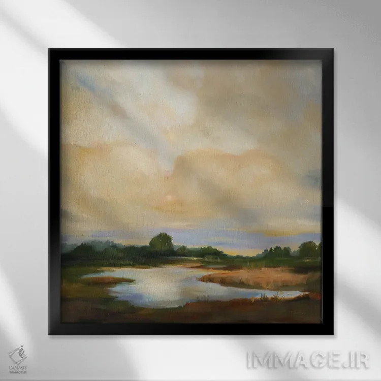 تابلو رنگهای غروب اثر لیز جارباور - نمای قابدار مشکی