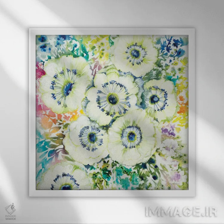 تابلو در اوج شکوفایی اثر لیز جارباور - نمای قابدار سفید