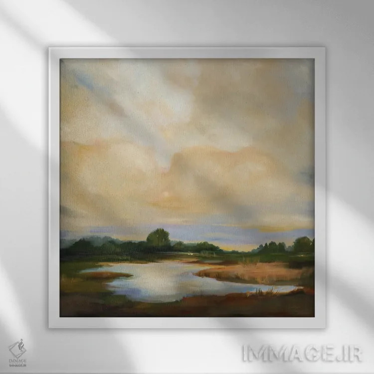 تابلو رنگهای غروب اثر لیز جارباور - نمای قابدار سفید