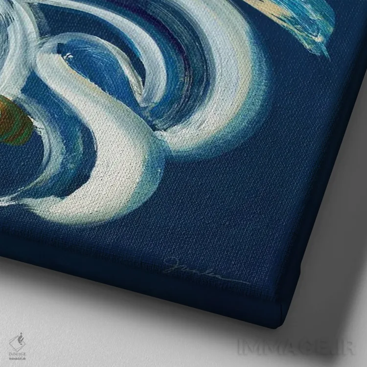 تابلو پیچش اثر لیز جارباور - نمای نزدیک بافت بوم