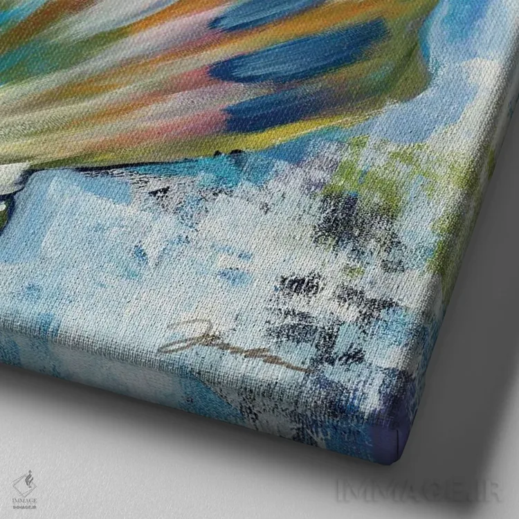 تابلو صدفهای آفتابی ۱ اثر لیز جارباور - نمای نزدیک بافت بوم