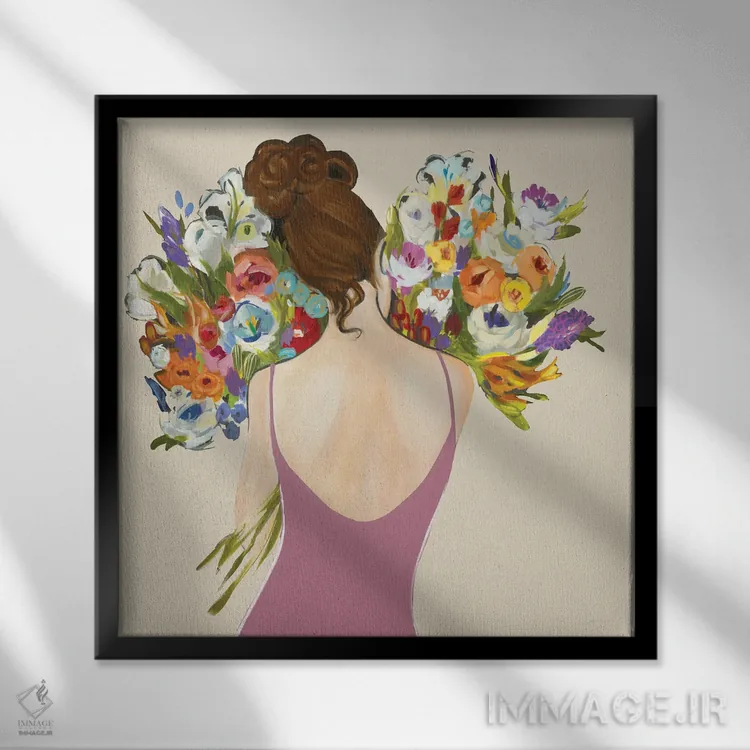 تابلو گلهای معطر اثر لیز جارباور - نمای قابدار مشکی