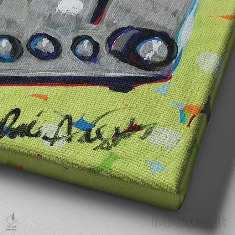 تابلو طرح توستر آشپزخانه اثر جودی آگوستین - نمای نزدیک بافت بوم