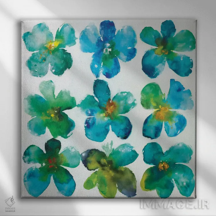 تابلو دستهای از گلها در جیب اثر لیز جارباور - نمای روبهرو روی دیوار