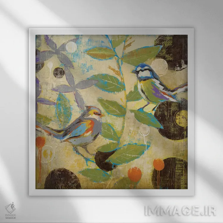 تابلو از قفس پرید ۲ اثر لیز جارباور - نمای قابدار سفید