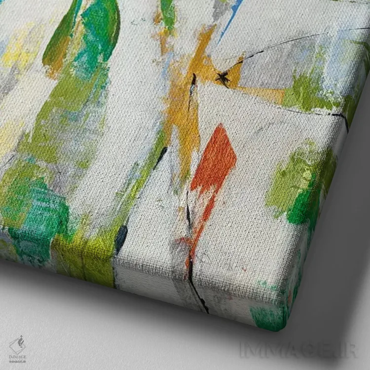 تابلو پارک حوضچه نیلوفر آبی اثر لیز جارباور - نمای نزدیک بافت بوم