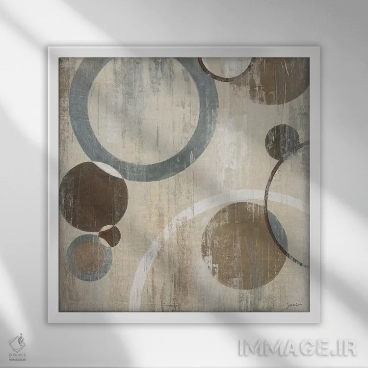 تابلو دایرههای مدرن اورلاندو I اثر لیز جارباور - نمای قابدار سفید