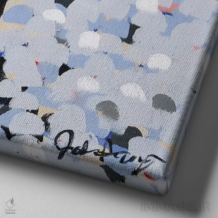 تابلو بسی (اسم خاص) اثر جودی آگوستین - نمای نزدیک بافت بوم