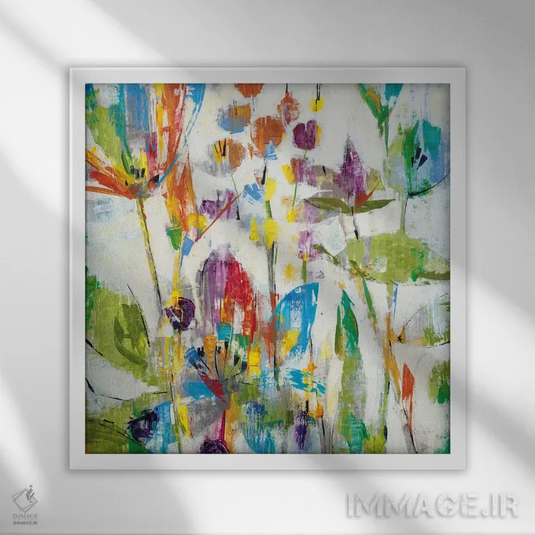 تابلو پارک حوضچه نیلوفر آبی اثر لیز جارباور - نمای قابدار سفید