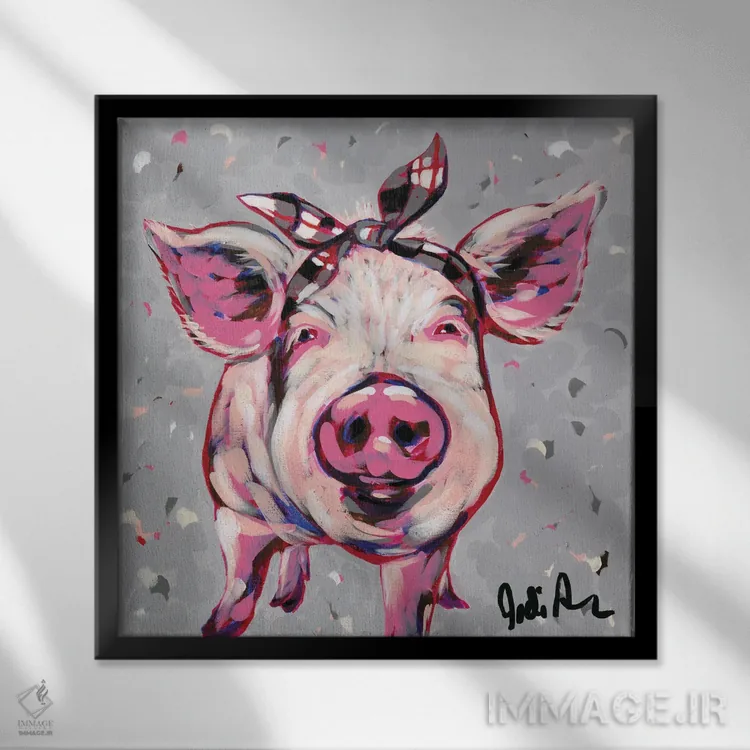 تابلو فارم پاپ-پریسیلا (نام خاص؛ زاویه هنری) اثر جودی آگوستین - نمای قابدار مشکی