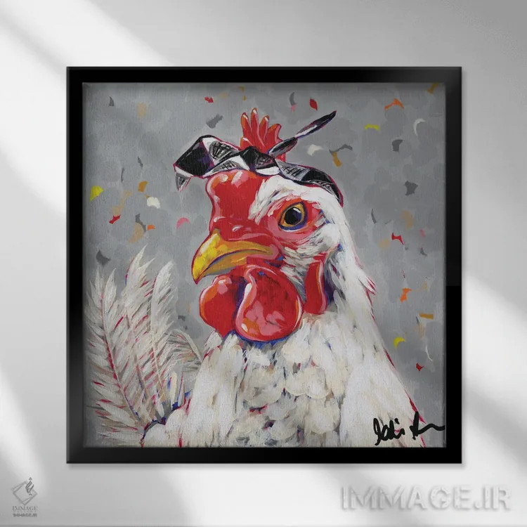 تابلو فارم پاپ-روزی (نام خاص؛ زاویه هنری) اثر جودی آگوستین - نمای قابدار مشکی