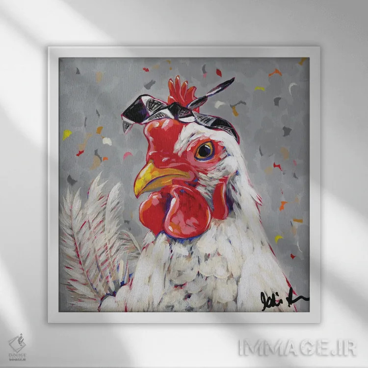 تابلو فارم پاپ-روزی (نام خاص؛ زاویه هنری) اثر جودی آگوستین - نمای قابدار سفید