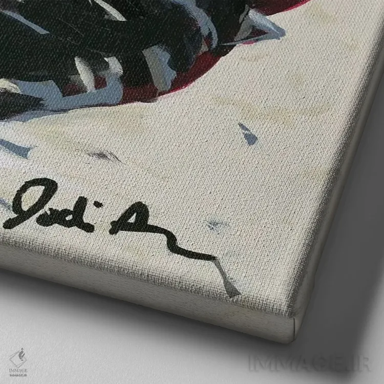 تابلو قوی سیاه اثر جودی آگوستین - نمای نزدیک بافت بوم