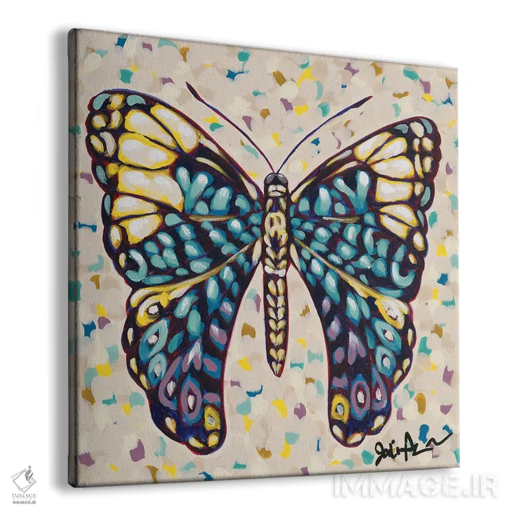 تابلو پروانه پاپ II اثر جودی آگوستین - نمای پرسپکتیو محصول