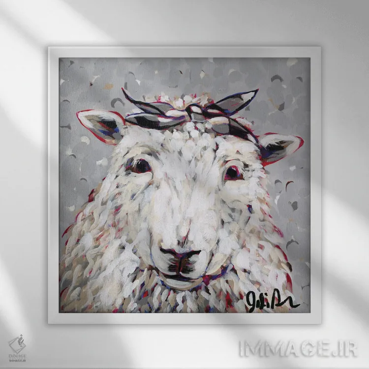 تابلو فارم پاپ-شلی (نام خاص؛ زاویه هنری) اثر جودی آگوستین - نمای قابدار سفید