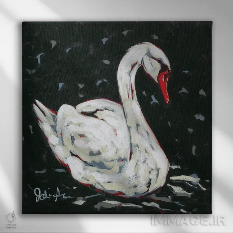 تابلو قوی سفید اثر جودی آگوستین - نمای روبهرو روی دیوار