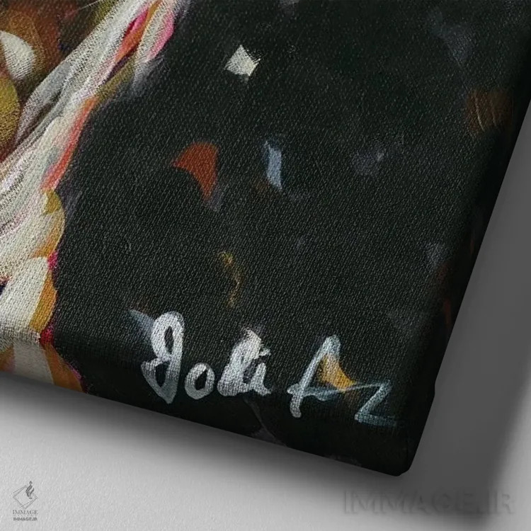 تابلو بلاندی (نام خاص یا موی بور) اثر جودی آگوستین - نمای نزدیک بافت بوم