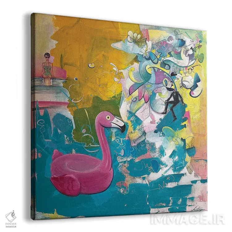 تابلو دختر کنار استخر اثر جک آوتیسیان - نمای پرسپکتیو محصول