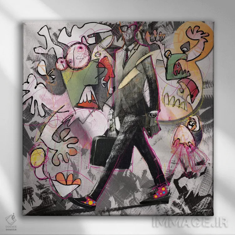 تابلو فرد تنها اثر جک آوتیسیان - نمای روبهرو روی دیوار