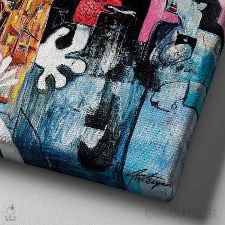 تابلو پیامآوران اثر جک آوتیسیان - نمای نزدیک بافت بوم