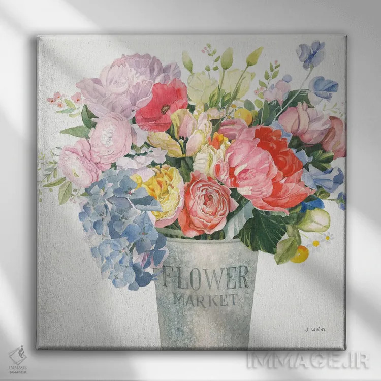 تابلو دسته گل بوهمی XVII اثر جیمز وینس - نمای روبهرو روی دیوار