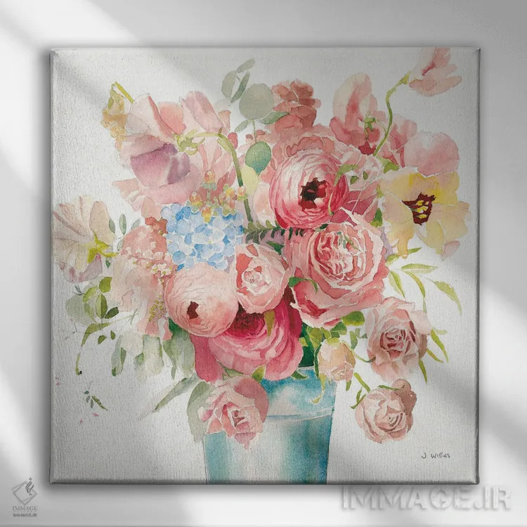 تابلو دسته گل بوهمی VII اثر جیمز وینس - نمای روبهرو روی دیوار