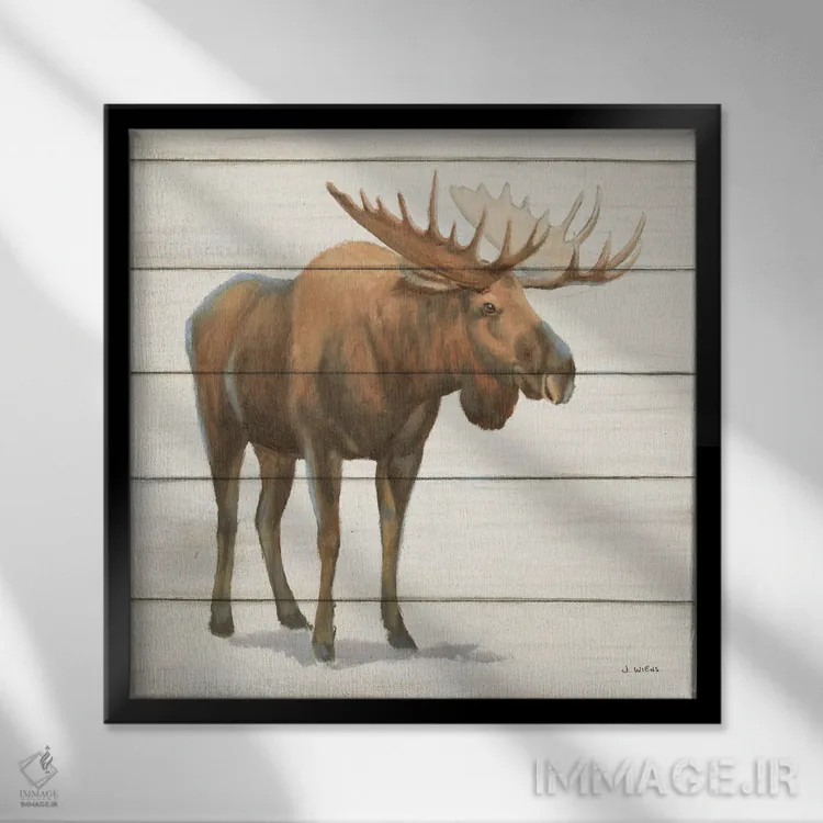 تابلو طبیعت شمالی VI روی چوب اثر جیمز وینس - نمای قابدار مشکی