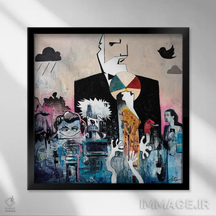 تابلو پیامآوران اثر جک آوتیسیان - نمای قابدار مشکی