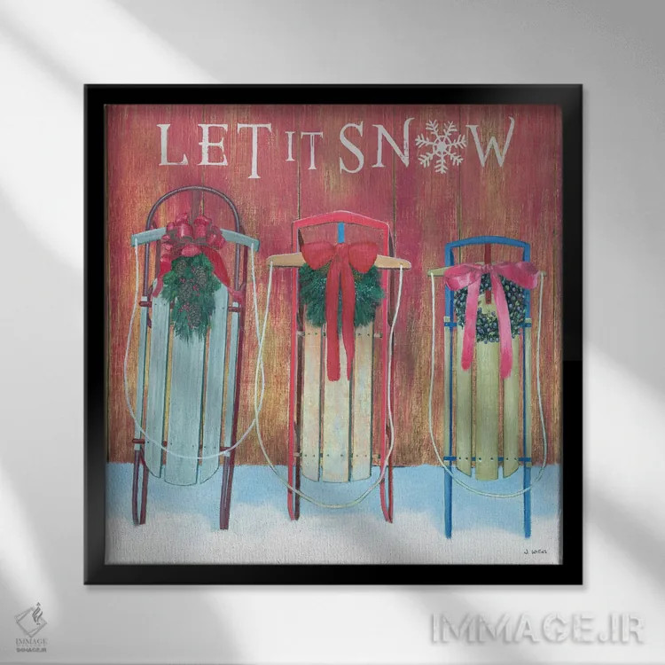 تابلو بگذار برف ببارد اثر جیمز وینس - نمای قابدار مشکی