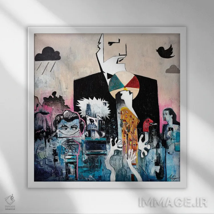 تابلو پیامآوران اثر جک آوتیسیان - نمای قابدار سفید