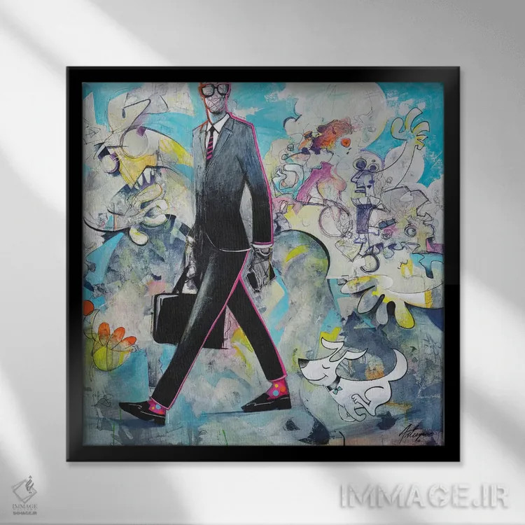 تابلو فرد جاهطلب اثر جک آوتیسیان - نمای قابدار مشکی