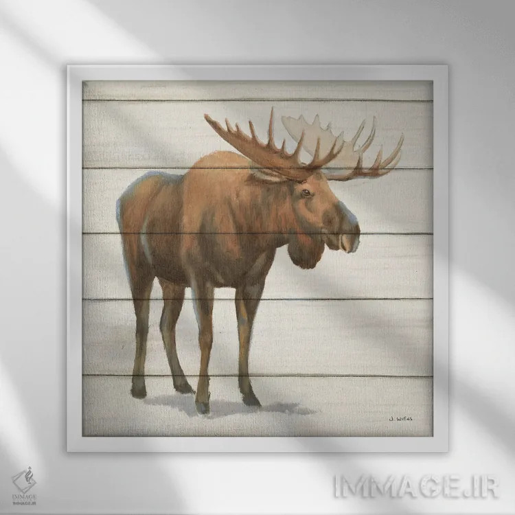 تابلو طبیعت شمالی VI روی چوب اثر جیمز وینس - نمای قابدار سفید