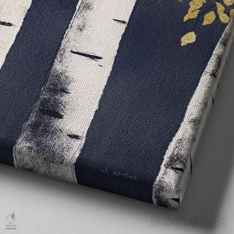 تابلو جنگل تازه نیلی II اثر جیمز وینس - نمای نزدیک بافت بوم