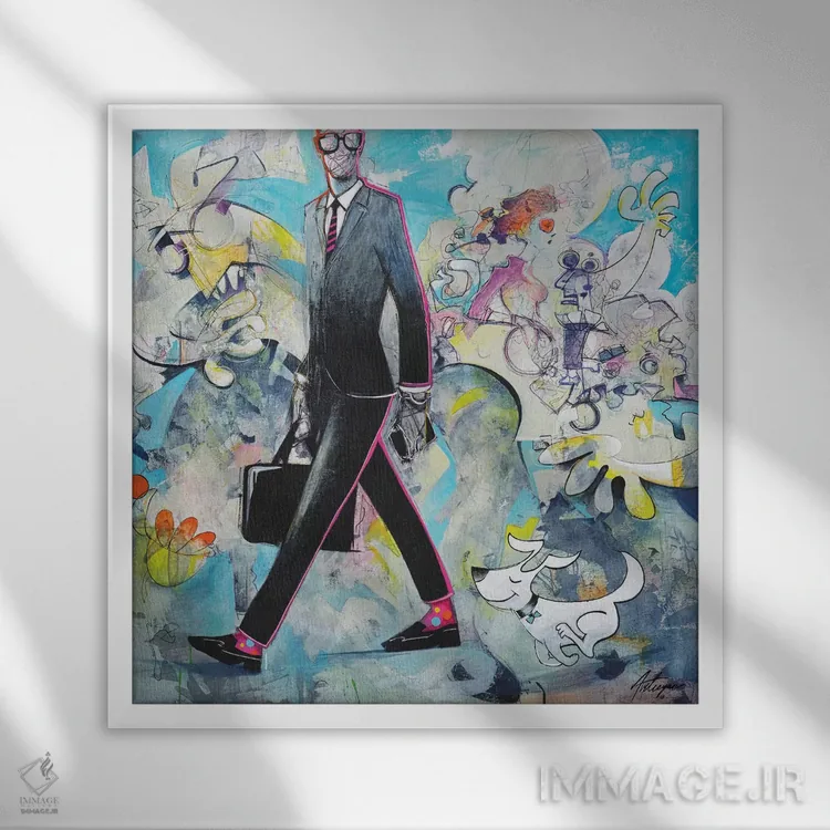 تابلو فرد جاهطلب اثر جک آوتیسیان - نمای قابدار سفید