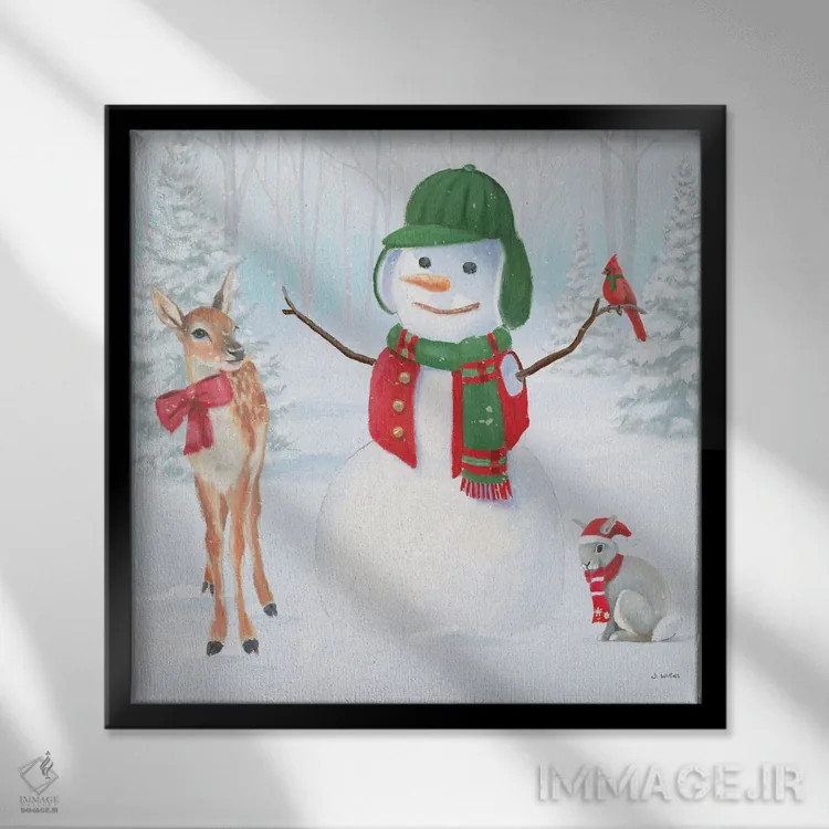 تابلو آراسته برای کریسمس II (برش) اثر جیمز وینس - نمای قابدار مشکی