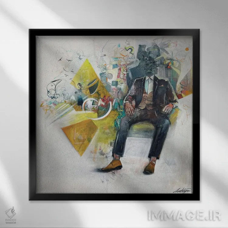 تابلو مرد مدرن اثر جک آوتیسیان - نمای قابدار مشکی