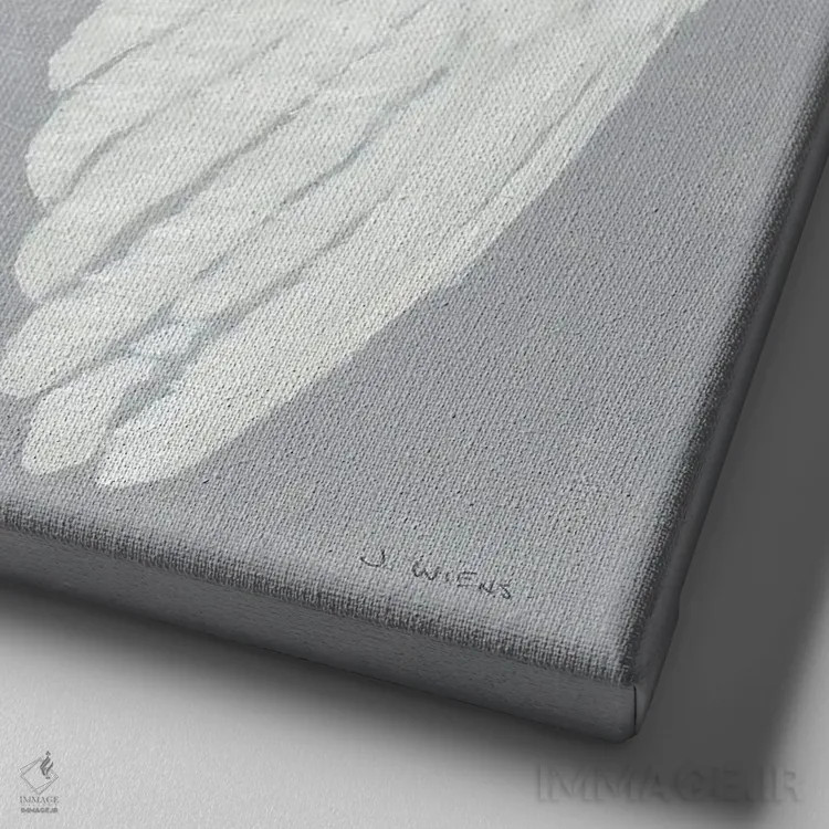 تابلو بالها شماره یک روی خاکستری (برگشته) اثر جیمز وینس - نمای نزدیک بافت بوم